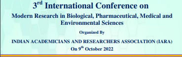 3rd International Conference on Modern Research in Biological, Pharmaceutical, Medical and Environmental Sciences